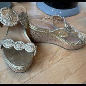 Gold Jack Rogers Wedges